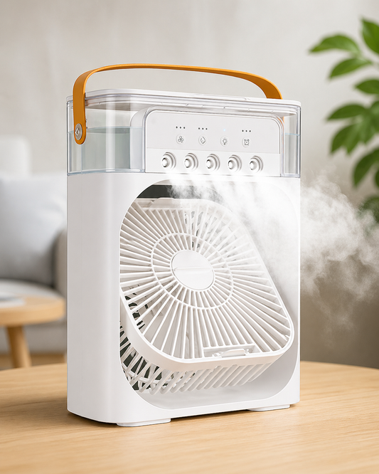 Mini Air Cooling Fan Portable Fan Copper Motor High Power Support Strong Airflow Large Size Cooling - Box Size 11 Inch (Random Color)