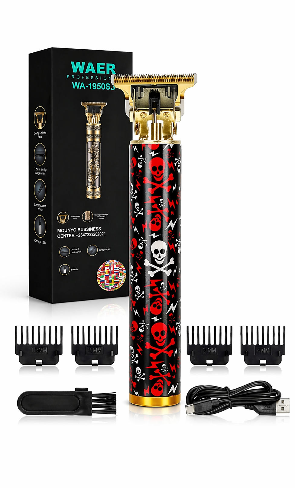 Professional Rechargeable Hair Trimmer for Men | Metal Body Cordless Beard & Hair Cutting Machine