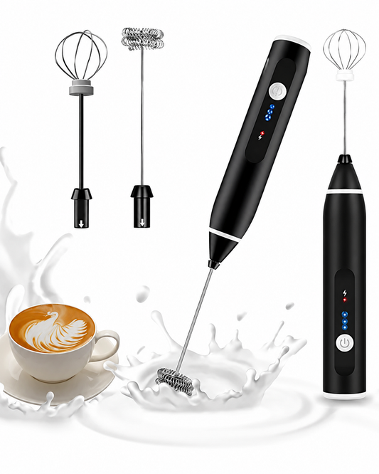 2-in-1 Rechargeable Electric Milk Frother & Coffee Whisk – Handheld Foam Maker for Coffee, Lattes & Smooth Mixing